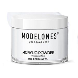 Modelones White Acrylic Powder -4.23oz/120G Professional Acrylic Nail Powder New